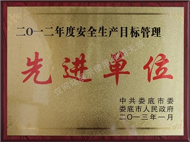 2021年度安全生產(chǎn)目標管理先進單位